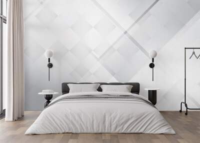 Abstract geometric white and gray color background. Vector, illustration. Wall mural