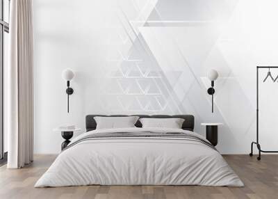 Abstract  white and gray color, modern design background with geometric shape. Vector illustration. Wall mural