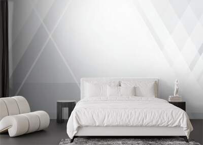 Abstract  white and gray color, modern design stripes background with geometric triangle shape. Vector illustration. Wall mural