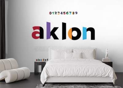 AKLON Modern Sport  Font. Typeface urban style fonts for technology, digital, movie, logo design. Alphabet Collections Wall mural