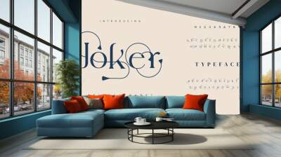 Joker Luxury alphabet letters font. Typography elegant wedding classic lettering serif fonts decorative vintage retro concept. vector illustration Wall mural