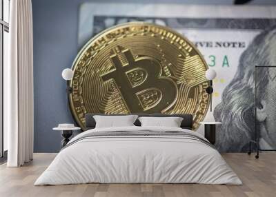 Bitcoin online crypto money digital currency Wall mural