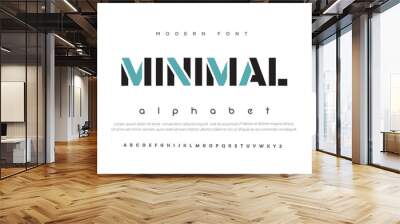 Minimal modern alphabet fonts. Typography minimalist urban digital fashion future creative logo font. vector illustration Wall mural