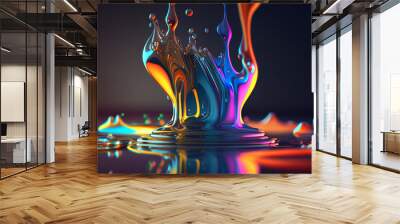 abstract Colorful flow Liquid image ai midjourney generated Wall mural