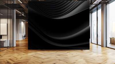 abstract graphic black wave background design, AI generate Wall mural