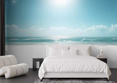 beautiful Beach sand and blue sky, isolated on white and transparent background Wall mural