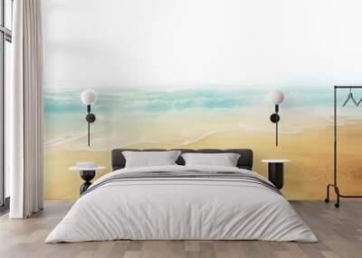 Sea beach scenery sand isolated on white and transparent background Wall mural