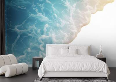 Top view waves on the sand beach summer holiday vacation concept. isolated on white and transparent background Wall mural