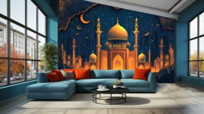 Islamic Architecture Night Cityscape Wall mural