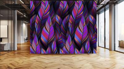 Bright, colorful seamless feather pattern for textile and wrapping Wall mural