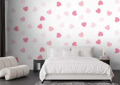 Pink hearts seamless girlish background. Suitble for prints, wrapping and backgrounds Wall mural