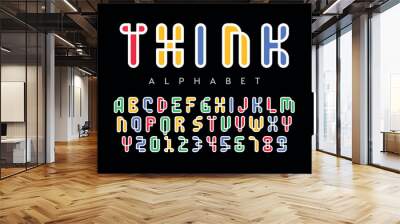 Think Modern abstract digital alphabet font. Minimal technology typography, Creative urban sport fashion futuristic font and with numbers. vector illustration Wall mural