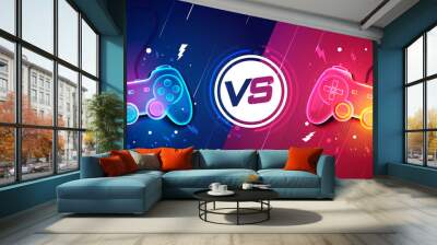 Player Versus Concept. Game Or Esport Battle. Wall mural