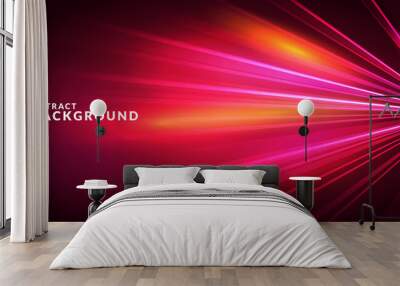 Red Futuristic Speedlines With Focus Wall mural