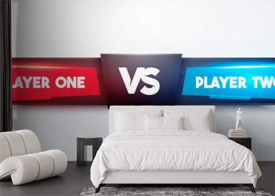 Vector Illustration Battle Scoreboard. Fight Game Interface for Player One And Two  Wall mural