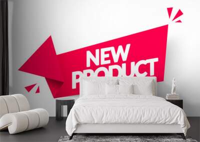 Vector Illustration New Product Arrow Label. Modern Red Web Banner Design Wall mural