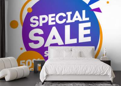 Vector illustration special sale banner design template, discount app icon Wall mural