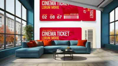 vector illustration two cinema tickets design template set Wall mural