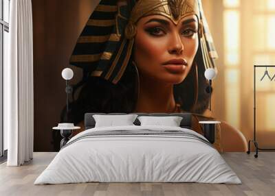 portrait of an Egyptian goddess wearing a headdress Wall mural