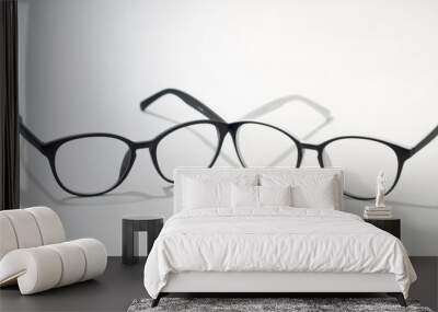 Eye Glasses Isolated on White Wall mural