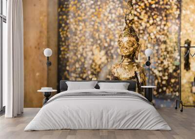 Lord buddha gold is a standing Wall mural