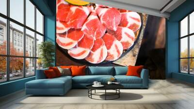 red beef in plate Wall mural