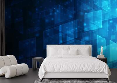 Abstract business science or technology background, Futuristic, Cyber Background Wall mural