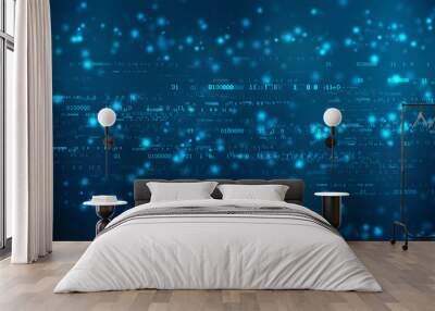 Binary Code Background, Digital Abstract technology background Wall mural