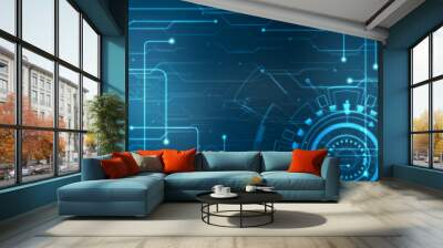 Digital Abstract technology background, Binary Background, futuristic background, cyberspace Concept Wall mural