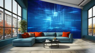 Digital Abstract technology background, Binary Code Background, cyber Internet technology Concept Wall mural