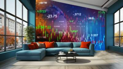 Financial stock market graph illustration , Business investment and stock future trading, Stock market chart. Business graph background, Financial Background, Economic Background Wall mural