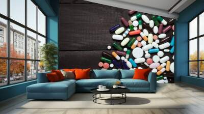 pills on black Wall mural