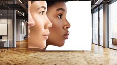 Different ethnicity women - Caucasian, African, Asian. Wall mural