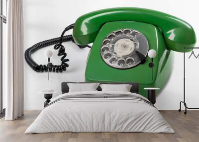 green retro telephone Wall mural