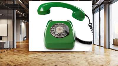 Green retro telephone Wall mural