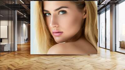 Portrait of beautiful blonde girl Wall mural