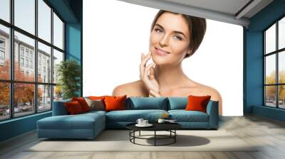 Portrait of young beautiful woman Wall mural