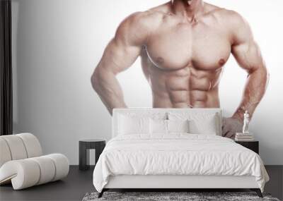 Shredded male torso with muscular chest and abs Wall mural