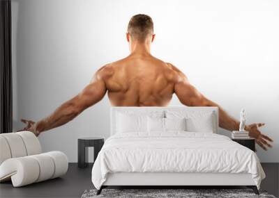 Young man showing his muscular back Wall mural