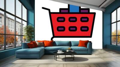 Buy Cart Retail Filled Outline Icon Wall mural