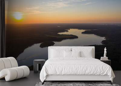 Masuria at sunset - beautiful landscape of the land of great Masurian lakes Wall mural