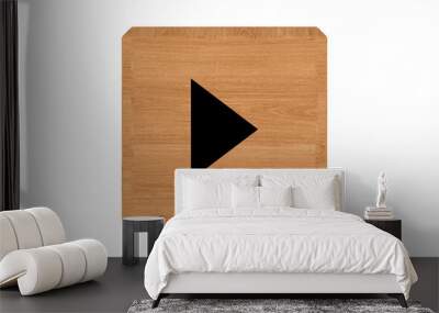 wooden play button sign  Wall mural