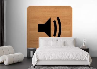 wooden speaker sign isolated on white Wall mural