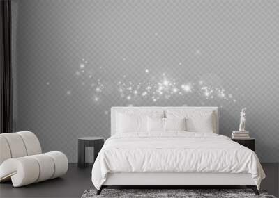 Glow light effect. Vector illustration. Christmas flash. dust Wall mural