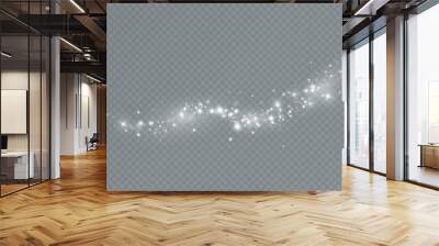 Light effect with glitter particles.Christmas dust.White sparks shine with special light. Wall mural