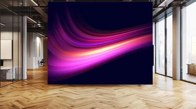 Neon speed lines. Dynamic light motion traces. Light trace wave, trace line.	 Wall mural