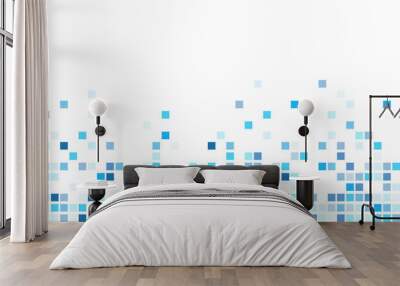 Pixel mosaic. Pixel decay illustration. Falling pixels. Abstract background. Wall mural