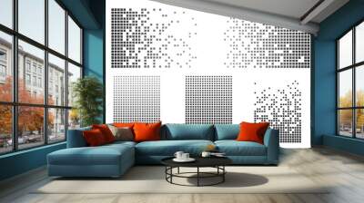 Pixel mosaic. Pixel decay illustration. Falling pixels. Abstract background. Wall mural