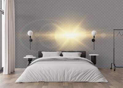 Vector transparent sunlight special lens flare light effect. Wall mural