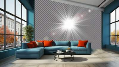 vector transparent sunlight special lens flare light effect. Wall mural